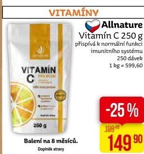 Doplněk stravy Vitamín C Allnature