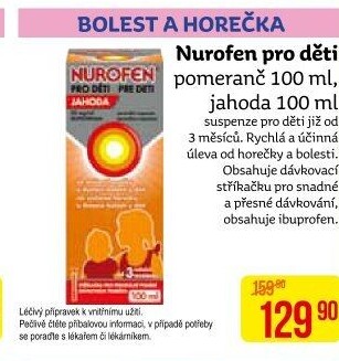 Sirup proti horečce a bolesti pro děti Nurofen