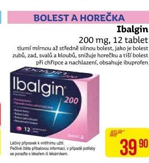 Tablety proti bolesti 200 Ibalgin