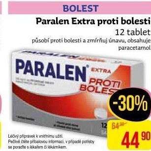 Tablety proti bolesti Extra Paralen