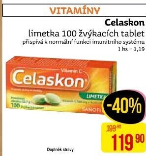 Tablety žvýkací vitamín C Celaskon