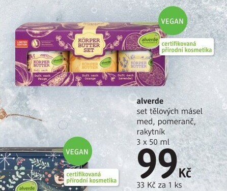 Dárková kazeta tělových másel Alverde