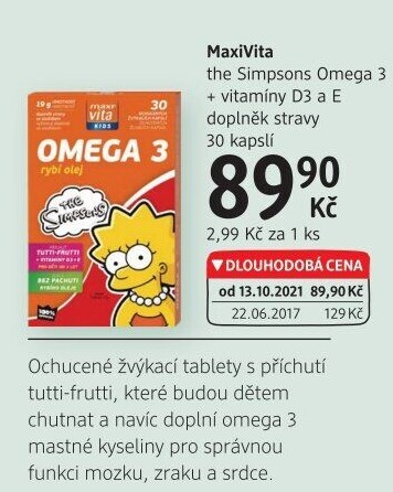 Doplněk stravy pro děti Omega 3 MaxiVita
