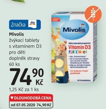 Doplněk stravy pro děti Vitamin D3 Mivolis