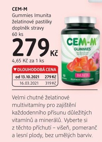 Vitamíny Gummies Imunita Cem-M