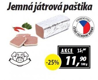 Paštika játrová jemná