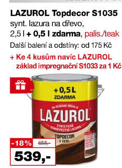 Lazura na dřevo Topdecor Lazurol