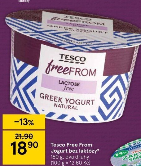 Bílý jogurt řecký bez laktózy Free From Tesco