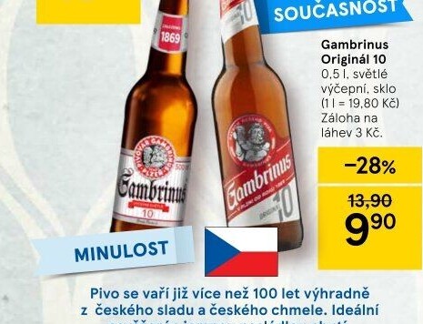 Pivo světlé výčepní Originál 10° Gambrinus
