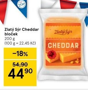 Sýr Cheddar Zlatý sýr