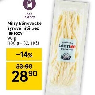 Sýrové nitě bez laktózy Bánovecké Milsy