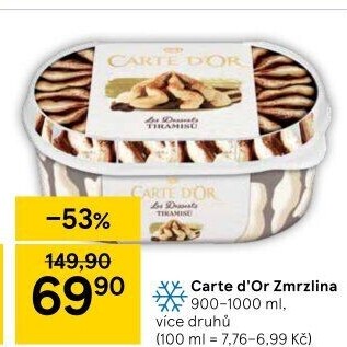 Zmrzlina ve vaničce Carte D'