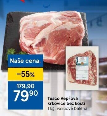 Vepřová krkovice bez kosti Tesco