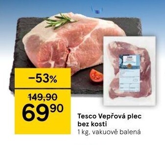 Vepřová plec bez kosti Tesco
