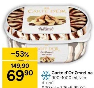 Zmrzlina ve vaničce Carte D'