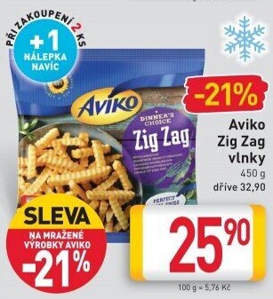 Hranolky vlnky mražené Zig Zag Aviko