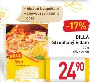Sýr strouhaný Eidam Billa