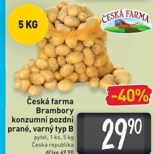 Brambory konzumní pozdní Česká farma