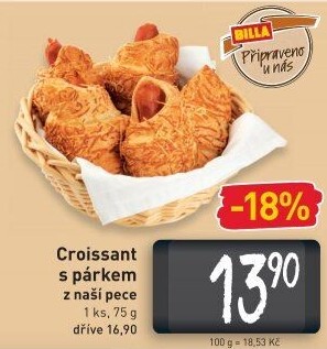 Croissant s párkem