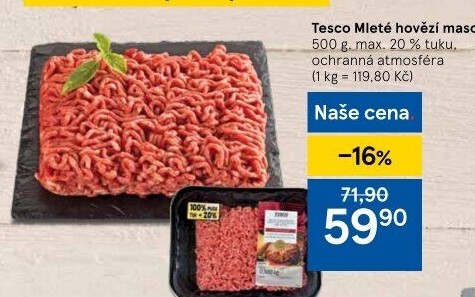 Hovězí mleté maso Tesco
