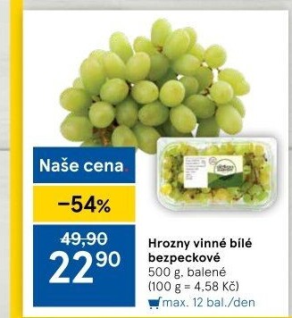 Hrozny bílé bezsemenné The Grower'