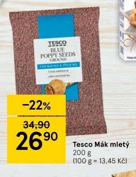 Mák modrý mletý Tesco
