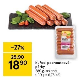 Párky kuřecí pochoutkové Vodňanské kuře
