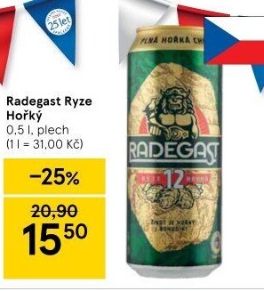 Pivo světlý ležák 12° Ryze hořká Radegast