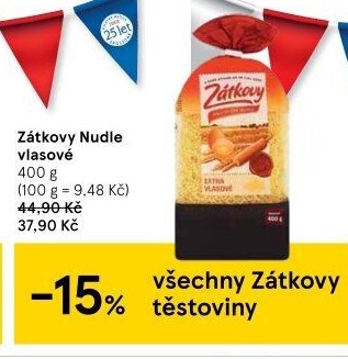 Polévkové nudle Zátkovy