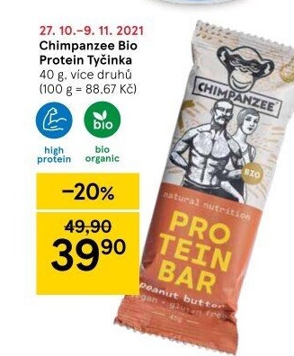 Proteinová tyčinka bio Chimpanzee