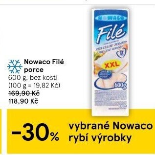 Rybí filé bez kosti mražené Nowaco