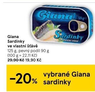 Sardinky ve vlastní šťávě Giana