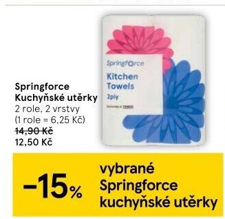 Utěrky kuchyňské 2vrstvé Springforce