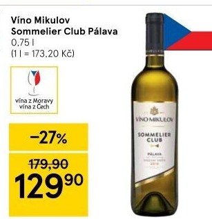 Víno Pálava Sommelier Club Víno Mikulov - pozdní sběr