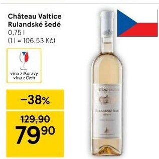 Víno Rulandské šedé Chateau Valtice