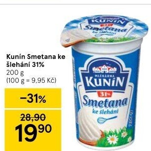 Smetana ke šlehání Kunín 31%