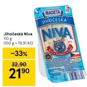 Sýr Niva Jihočeská 50% Madeta