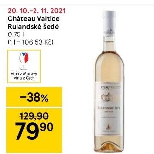 Víno Rulandské šedé Chateau Valtice