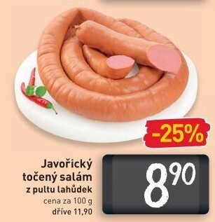 Salám javořický točený