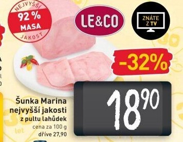 Šunka Marina nejvyšší jakosti LE&amp