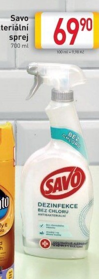 Čistič ve spreji antibakteriální bez chloru Savo