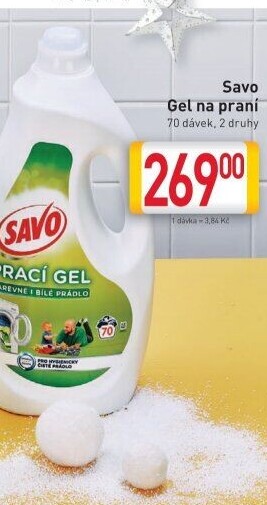 Prací gel bez chloru Savo