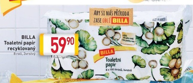 Toaletní papír 3vrstvý Billa
