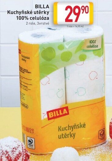 Utěrky kuchyňské 3vrstvé Billa