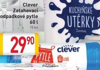 Zatahovací pytle na odpadky 60 l Clever