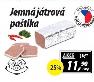 Paštika játrová jemná