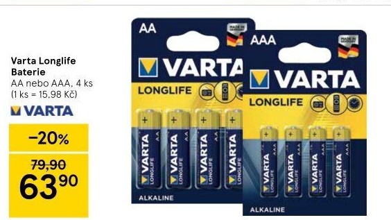 Baterie alkalické Longlife Varta