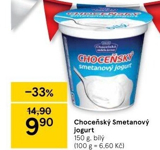 Bílý jogurt smetanový Choceňský