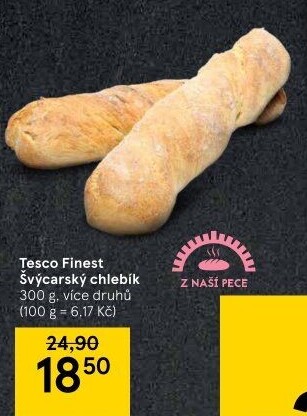 Chlebík švýcarský kroucený Tesco Finest