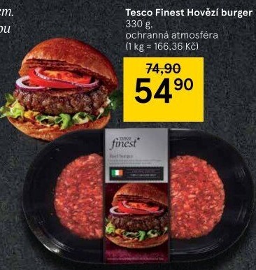 Hovězí hamburger Tesco Finest